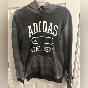 Adidas Black/Gray/White Hooded Sweatshirt Men's small  Athl Dept hoodie pocket